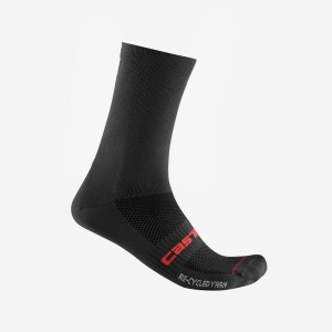 Black Men Castelli RE-CYCLE THERMAL 18 Socks | 548TADSQH