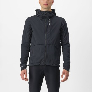 Black Men Castelli TRAIL HOODIE Jackets | 796LYIHBS