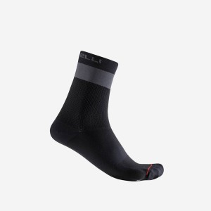 Black / Dark Grey Men Castelli PROLOGO LITE 15 Socks | 982ATLZHF