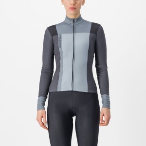 Black / Grey Women Castelli UNLIMITED W THERMAL Jersey | 518DMVBYP