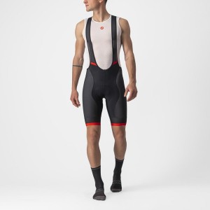 Black / Red Men Castelli COMPETIZIONE KIT Bib Shorts | 701EZCXST