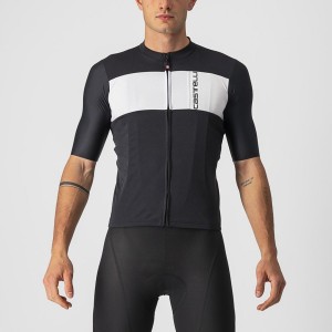 Black / Silver Grey / White Men Castelli PROLOGO 7 Jersey | 140MIZUHF