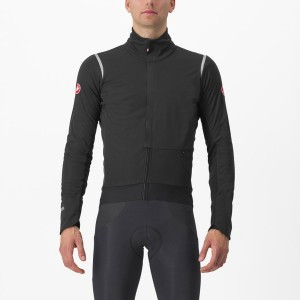 Black / Silver / Dark Men Castelli ALPHA DOPPIO ROS Jackets | 108JEZHVD