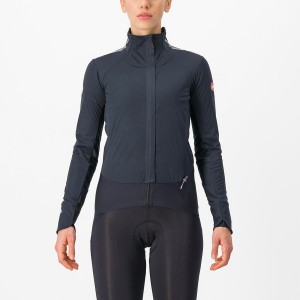 Black / Silver / Dark Women Castelli ALPHA DOPPIO ROS W Jackets | 496RXLFGK