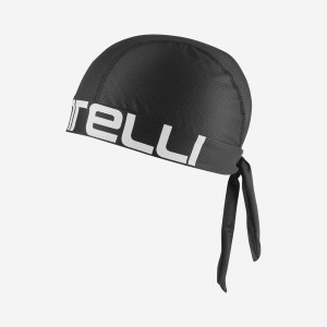 Black / White Men Castelli CASTELLI BANDANA Headwear | 593NZASPK