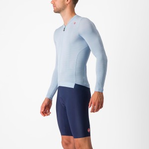 Blue / Blue Men Castelli ESPRESSO LS Jersey | 652QPSOZT