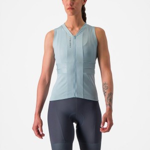 Blue / Dark Grey Blue Women Castelli ANIMA 4 SLEEVELESS Jersey | 946MFCYIX