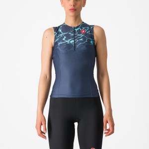 Blue / Light Women Castelli FREE 2 W TRI SINGLET Suits | 697TPMAJC