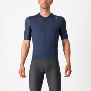 Blue / Silver Men Castelli ESPRESSO Jersey | 267HUCJMF