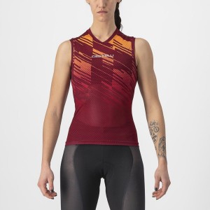 Burgundy Women Castelli INSIDER W SLEEVELESS Jersey | 328PIBUDM