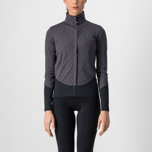 Dark Grey / Black Women Castelli BETA RoS W Jackets | 914CYQUEO