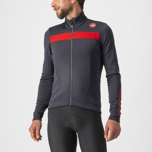 Dark Grey / Red Men Castelli PURO 3 FZ Jersey | 148OUSVBT