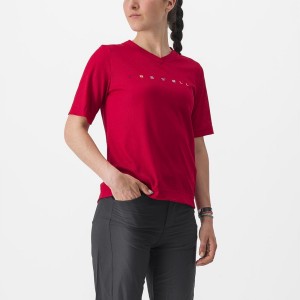 Dark Red Women Castelli TRAIL TECH 2 W TEE Jersey | 803THGWXU