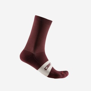 Deep Burgundy Men Castelli ESPRESSO 15 Socks | 409AYZQLE