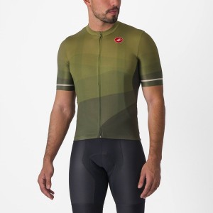 Deep Green / Olive / Silver Men Castelli ORIZZONTE Jersey | 638EPBHWN