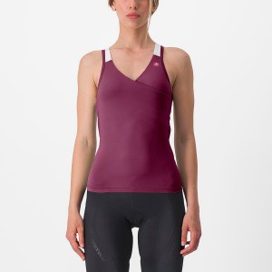 Deep Purple / White Women Castelli SOLARIS TOP Jersey | 734QWSGCU