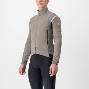 Grey / Khaki Grey Men Castelli PERFETTO RoS 2 CONVERTIBLE Jackets | 604NILHUV