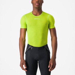 Light Green Men Castelli PRO MESH 2.0 SHORT SLEEVE Base Layer | 671VNKIOY