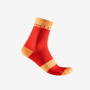 Orange Women Castelli VELOCISSIMA 12 Socks | 632BWNLXT