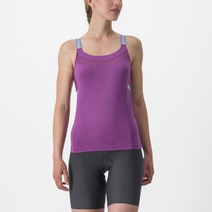 Purple White Women Castelli BAVETTE TOP Jersey | 521UNKWYO