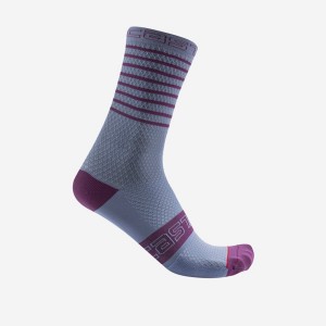 Purple White Women Castelli SUPERLEGGERA W 12 Socks | 642HOLNEZ