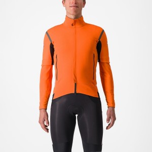 Red Orange / Dark Grey Men Castelli PERFETTO RoS 2 CONVERTIBLE Jackets | 739IAQNUE