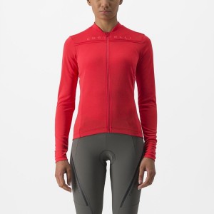 Red Women Castelli ANIMA 4 LONG SLEEVE Jersey | 286XOJIWF