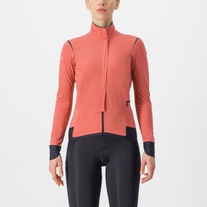 Red / Black / Black Women Castelli ALPHA FLIGHT ROS W Jackets | 910YGBUHT