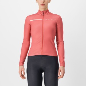 Red / Cream Pink Women Castelli SINERGIA 2 FZ Jersey | 904MHRCDP