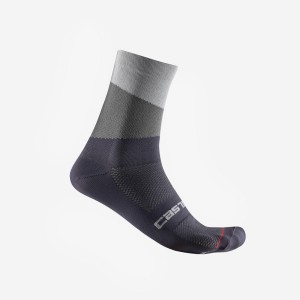 Silver Grey / Dark Grey Men Castelli ORIZZONTE 15 Socks | 683YZDMNB