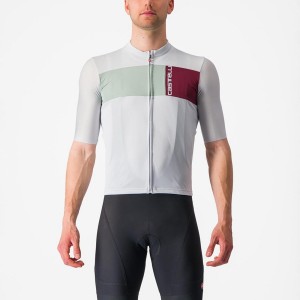 Silver Grey / Green Men Castelli PROLOGO 7 Jersey | 249EIFPKX