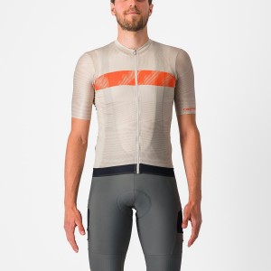 Silver / Orange Red Men Castelli UNLIMITED ENDURANCE Jersey | 496NVZDCL