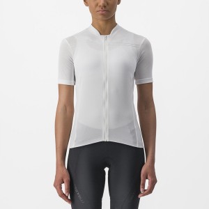 White Women Castelli ANIMA 4 Jersey | 725BTCSRG