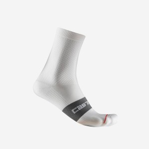 White Women Castelli ESPRESSO W 12 Socks | 378TAQJKO