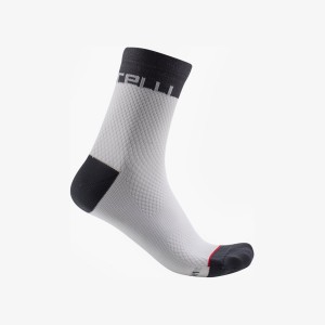 White / Dark Grey Women Castelli VELOCISSIMA 12 Socks | 710BQEGFH