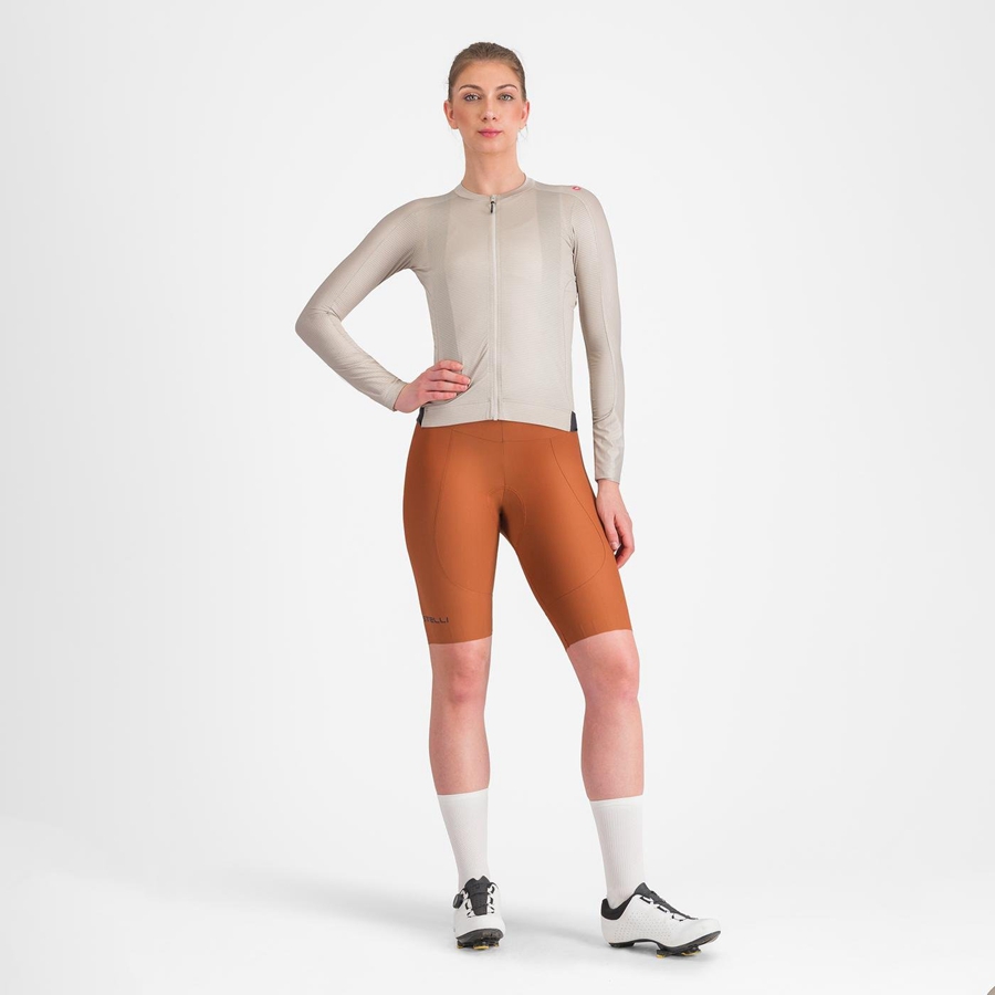 Beige Women Castelli ESPRESSO W DT Bib Shorts | 075WAZXFU