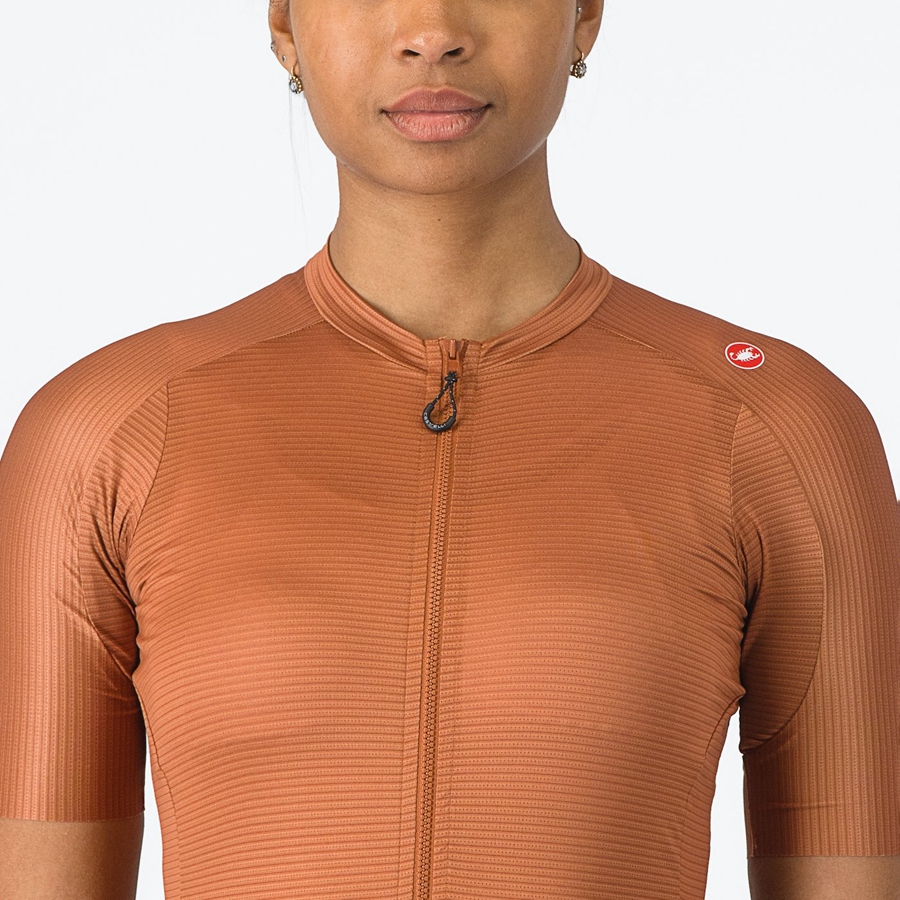 Beige / Dark Grey Women Castelli ESPRESSO W Jersey | 712SWYCVI