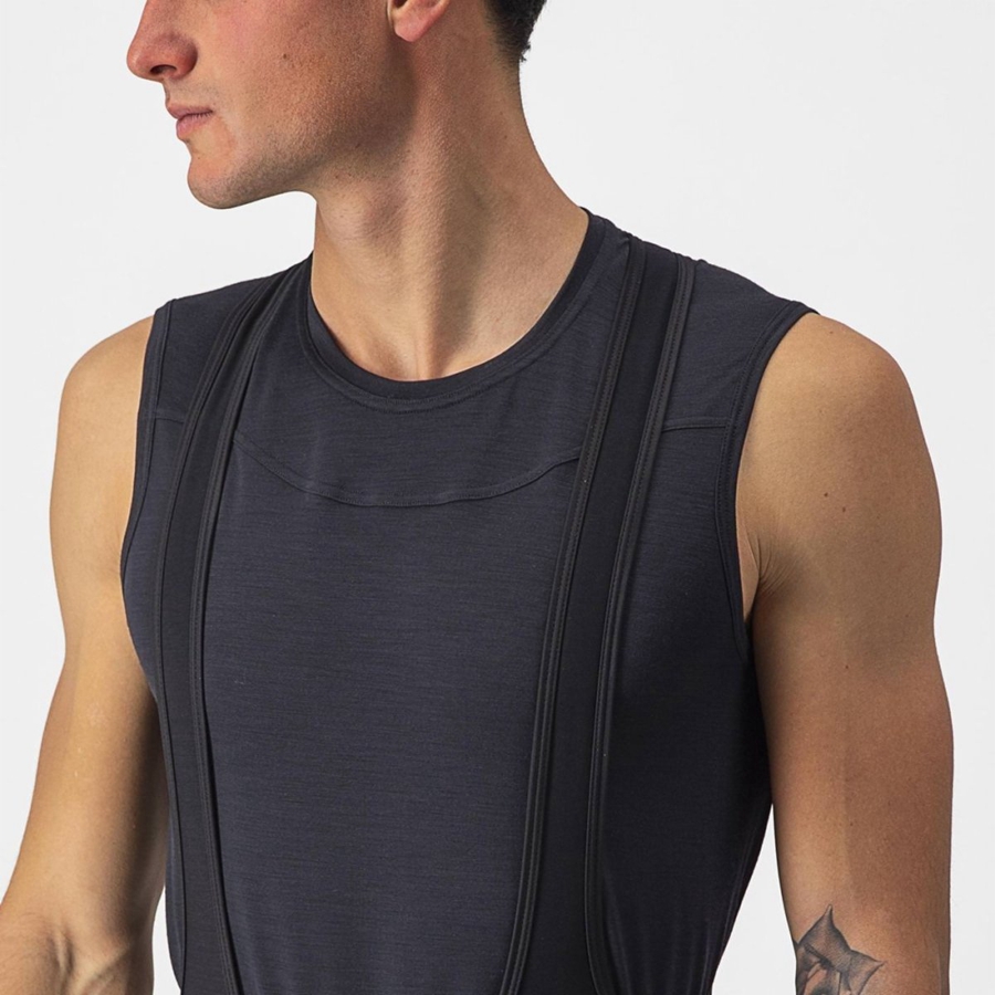 Black Men Castelli BANDITO WOOL SLEEVELESS Base Layer | 856ZKVXMO