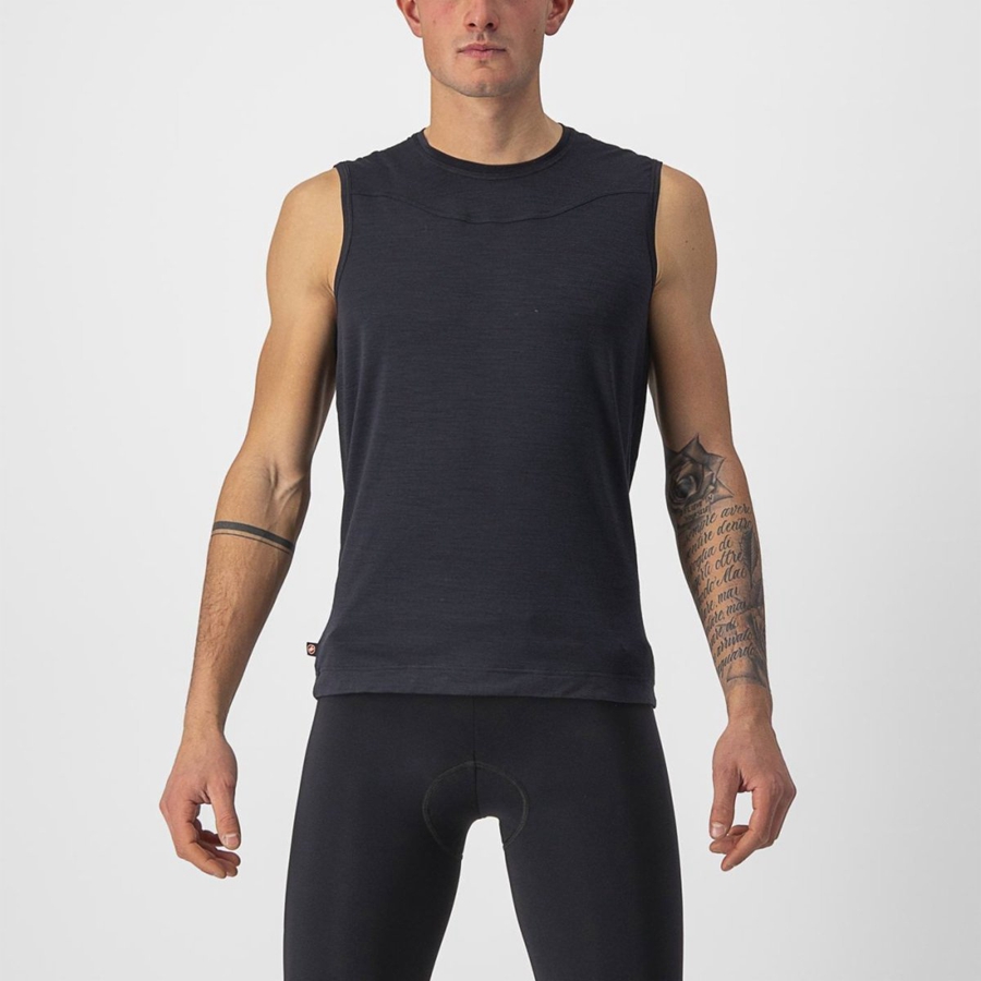 Black Men Castelli BANDITO WOOL SLEEVELESS Base Layer | 856ZKVXMO