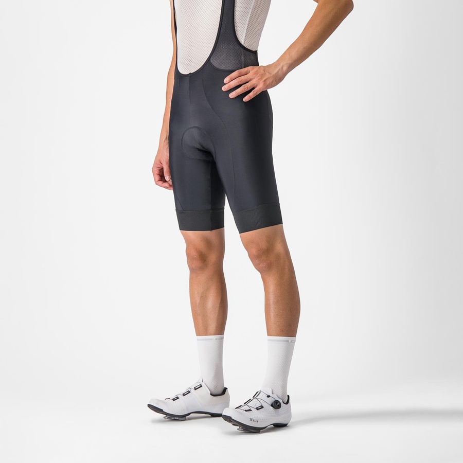 Black Men Castelli ENTRATA 2 Bib Shorts | 039VMWLQN