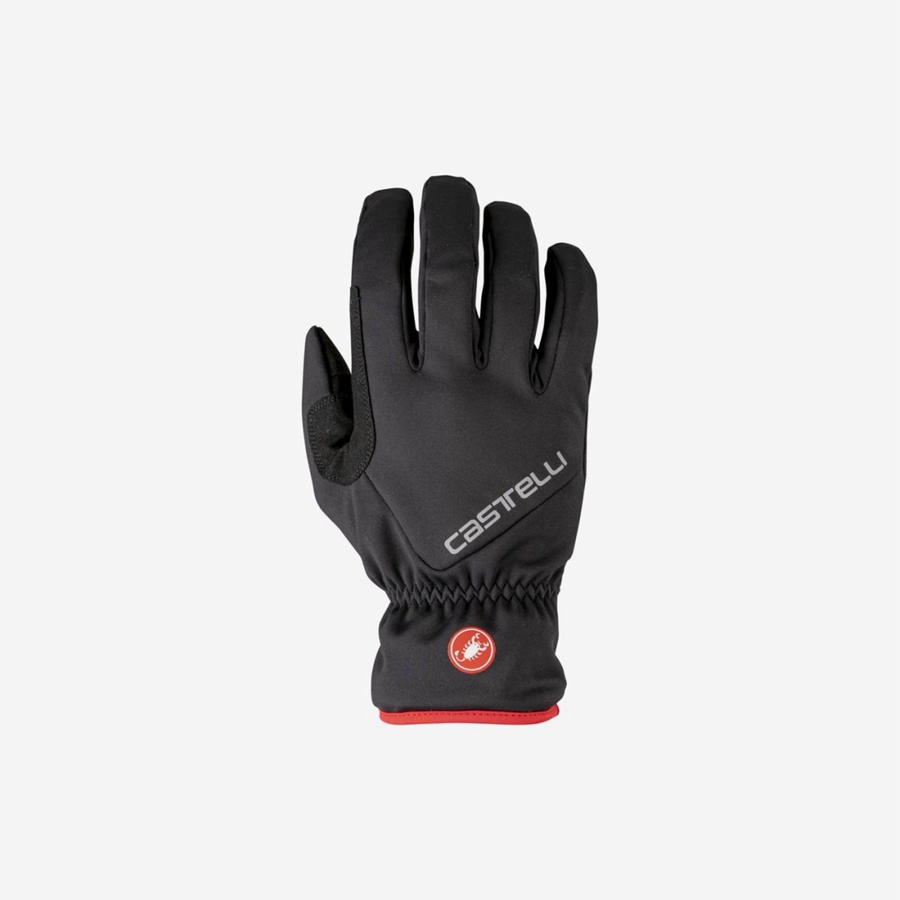 Black Men Castelli ENTRATA THERMAL Gloves | 786YXQJLM