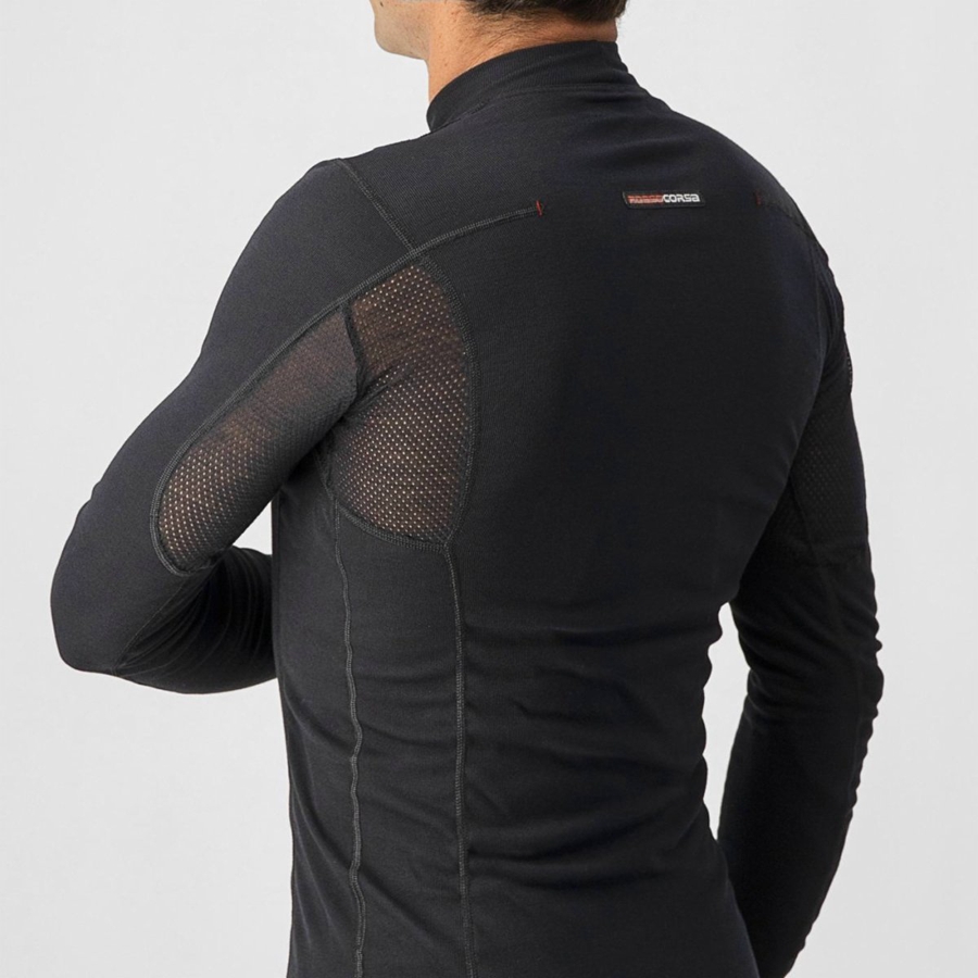 Black Men Castelli FLANDERS WARM LONG SLEEVE Base Layer | 097IKSMGF