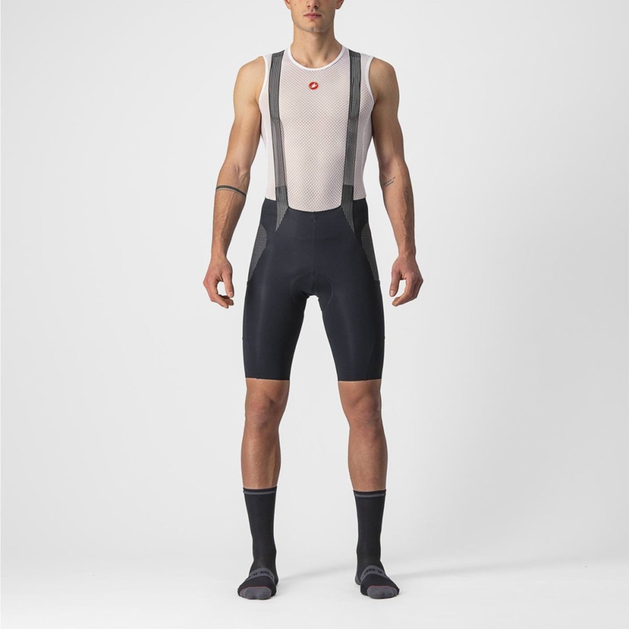 Black Men Castelli FREE UNLIMITED Bib Shorts | 924NCDSGW