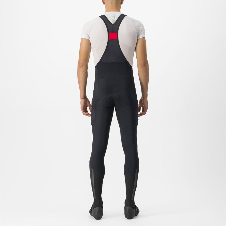 Black Men Castelli UNLIMITED TRAIL Bib Tights | 624UGIQEA