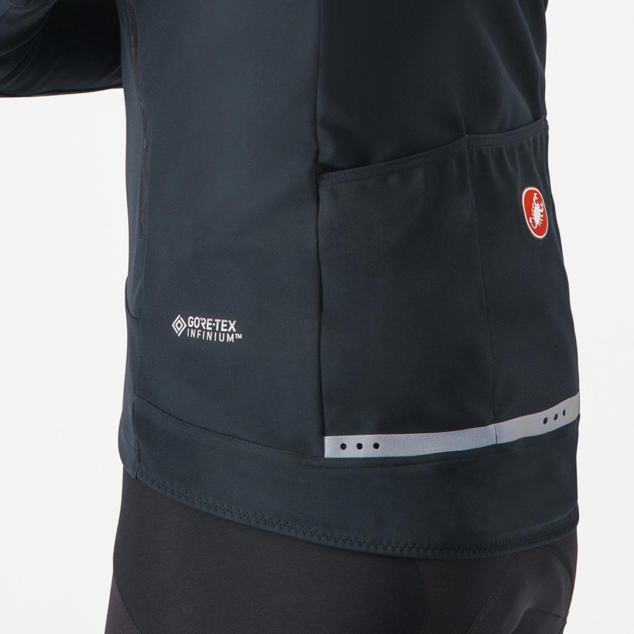 Black / Black Men Castelli PERFETTO RoS 2 CONVERTIBLE Jackets | 941CZNJWV