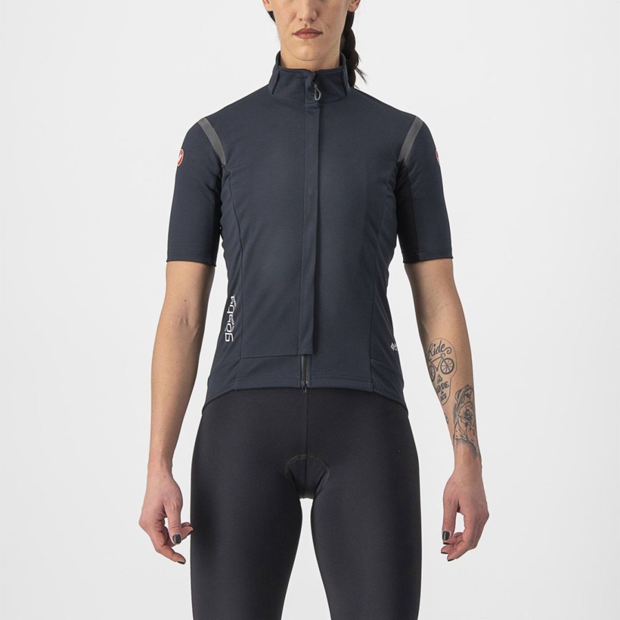 Black / Black Women Castelli GABBA RoS 2 W Jackets | 324LNXRTD