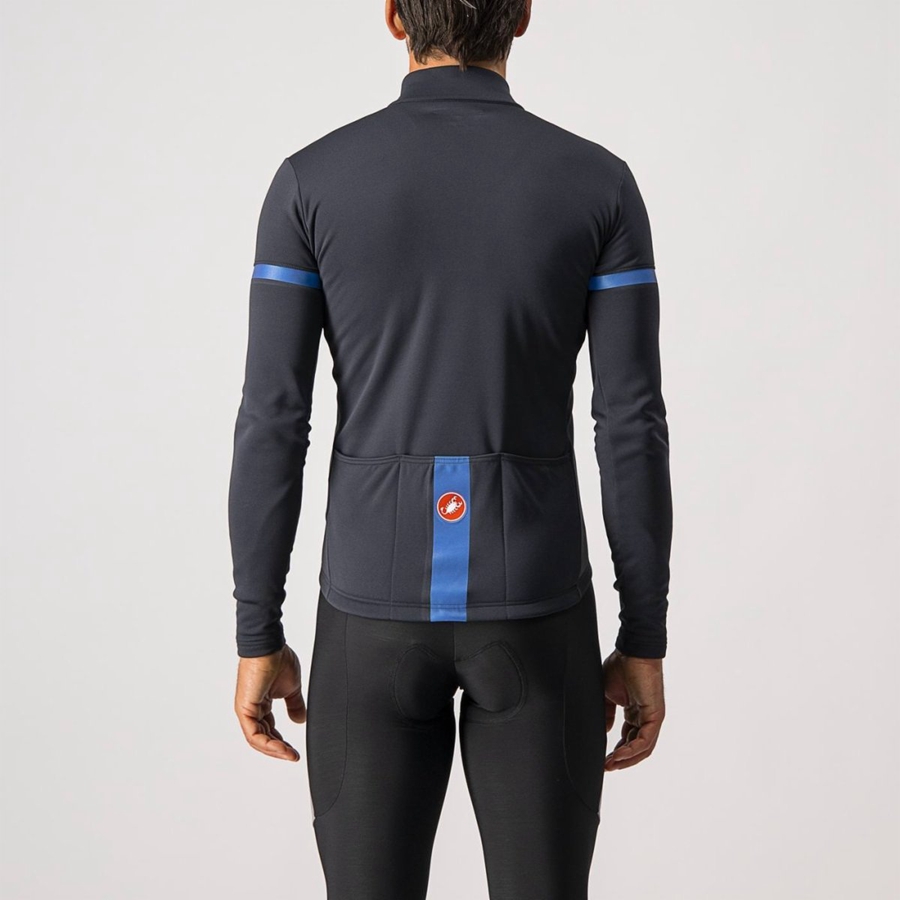 Black / Blue Men Castelli FONDO 2 FZ Jersey | 361NKSYCA