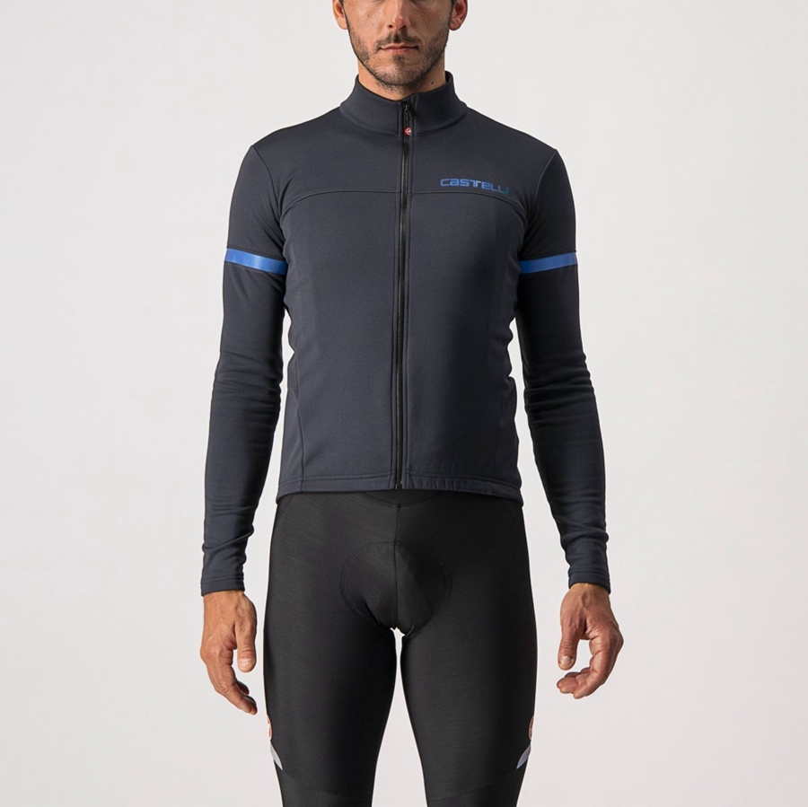 Black / Blue Men Castelli FONDO 2 FZ Jersey | 361NKSYCA