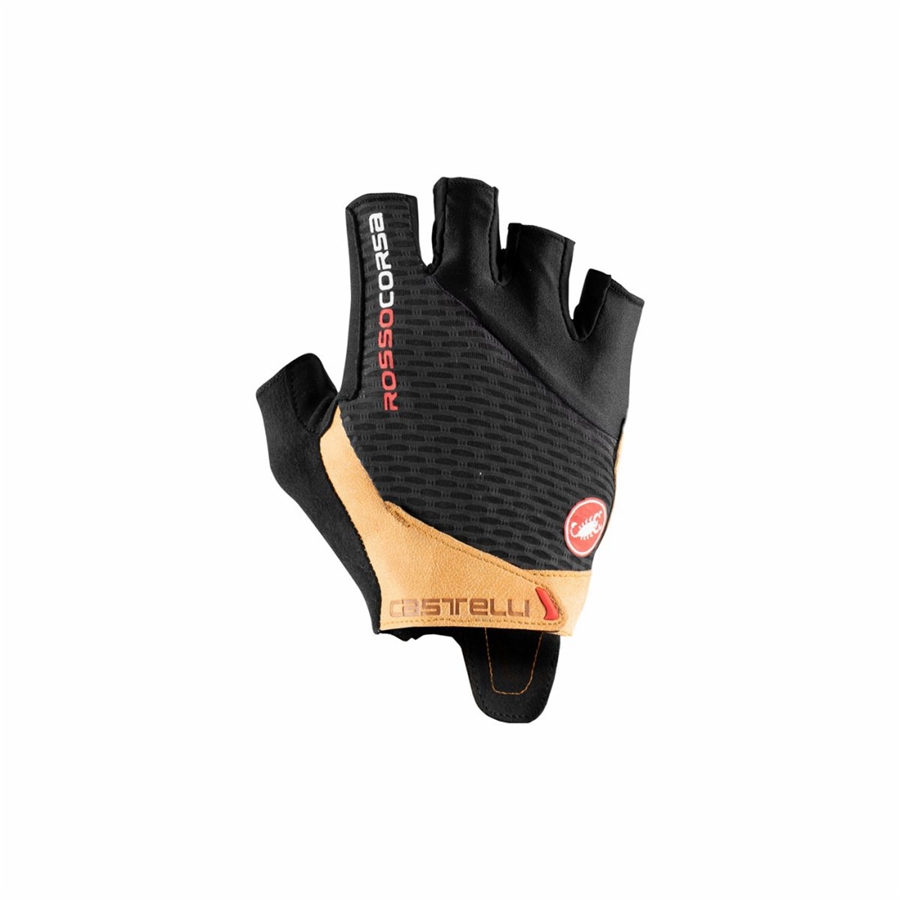 Black / Brown Men Castelli ROSSO CORSA PRO V Gloves | 630NROJZC