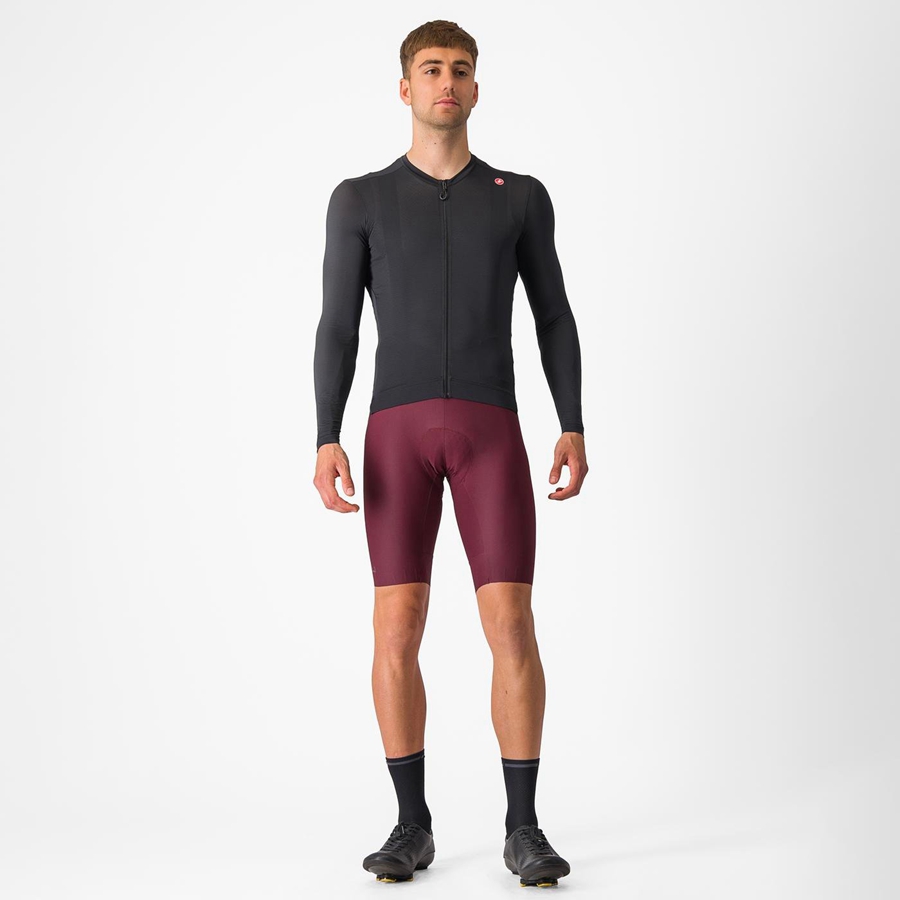 Black / Dark Grey Men Castelli ESPRESSO LS Jersey | 208XINOLP